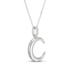 Thumbnail Image 1 of Diamond Crescent Moon Necklace 1/20 ct tw Sterling Silver 18"