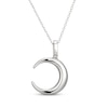 Thumbnail Image 2 of Diamond Crescent Moon Necklace 1/20 ct tw Sterling Silver 18"