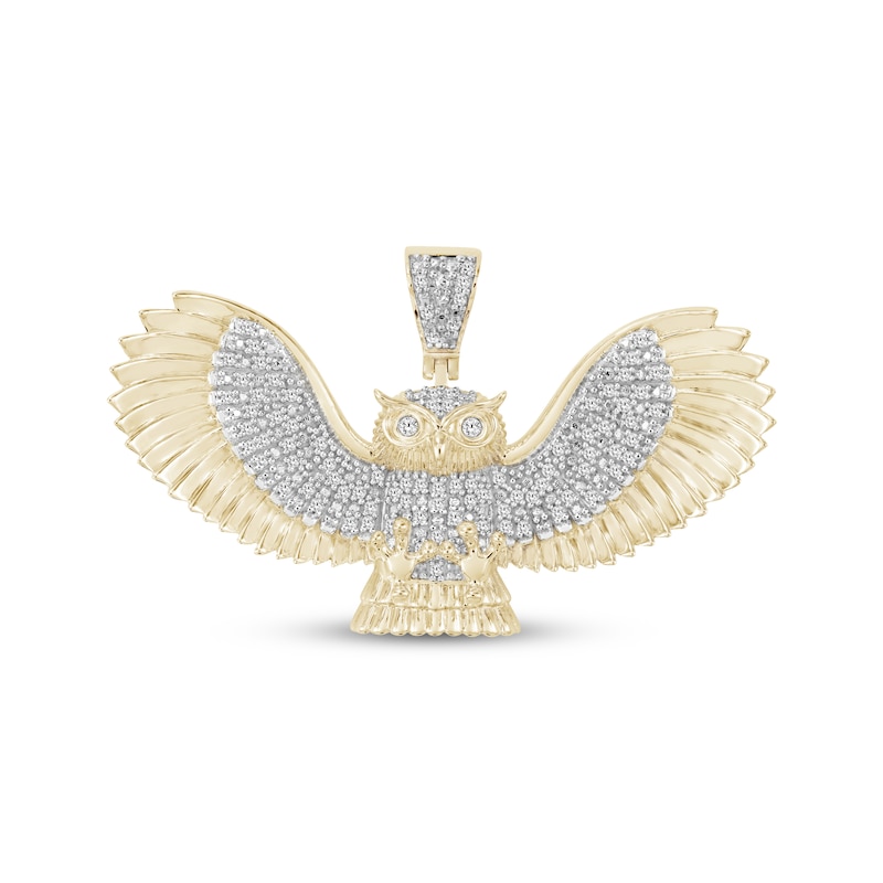 Men's Diamond Owl Charm 1/2 ct tw 10K Yellow Gold