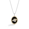 Thumbnail Image 0 of True Fans Carolina Panthers 1/15 CT. T.W. Diamond and Oval Black Onyx Necklace in Sterling Silver and 10K Yellow Gold