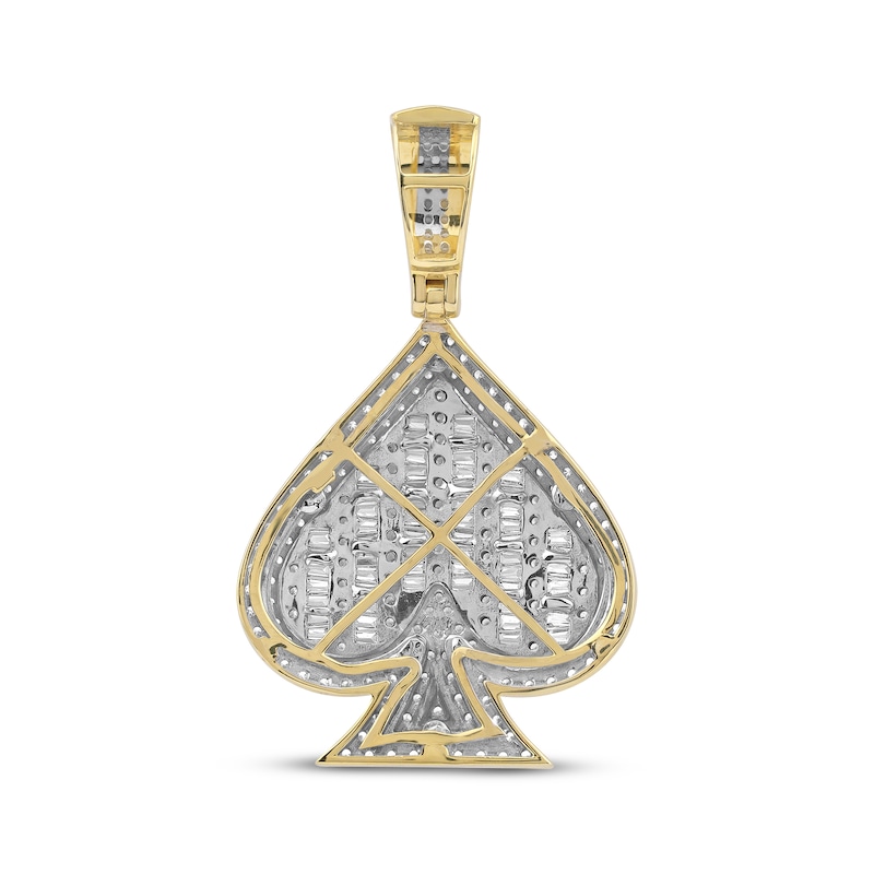 Baguette & Round-Cut Diamond Spade Charm 1 ct tw 10K Yellow Gold