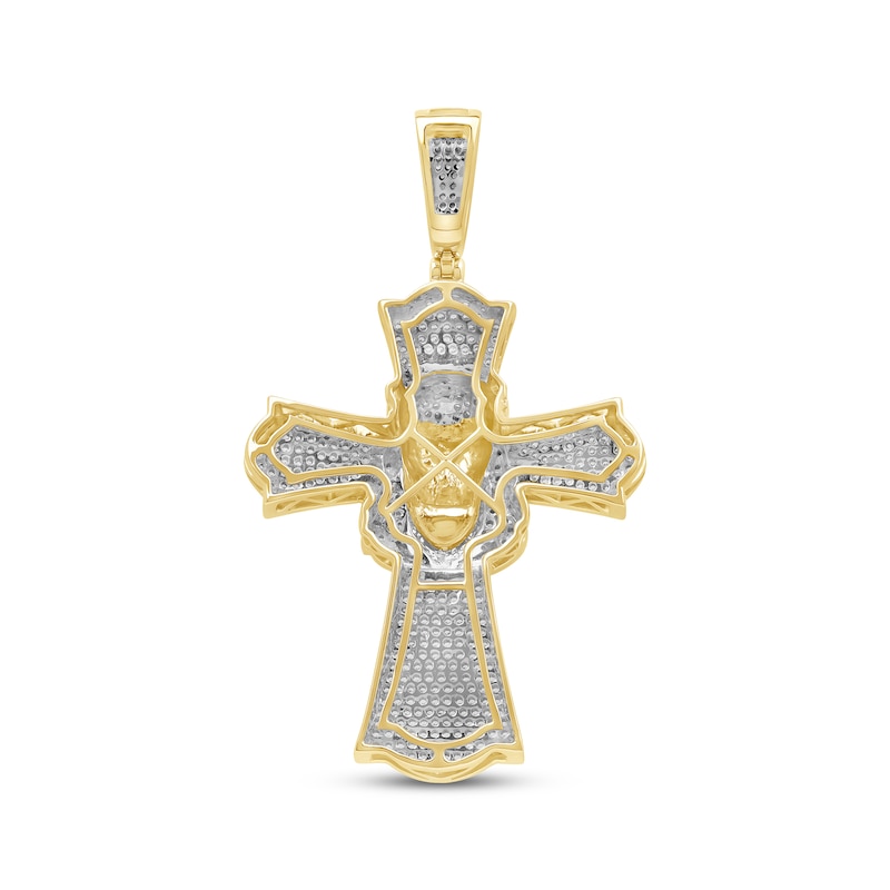 Main Image 3 of Diamond Cross & Jesus Charm 1 ct tw 10K Yellow Gold