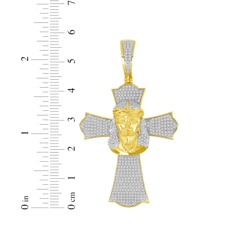 Main Image 5 of Diamond Cross & Jesus Charm 1 ct tw 10K Yellow Gold