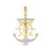 Thumbnail Image 2 of Diamond Anchor & Ship Wheel Crucifix Charm 1/3 ct tw 10K Yellow Gold