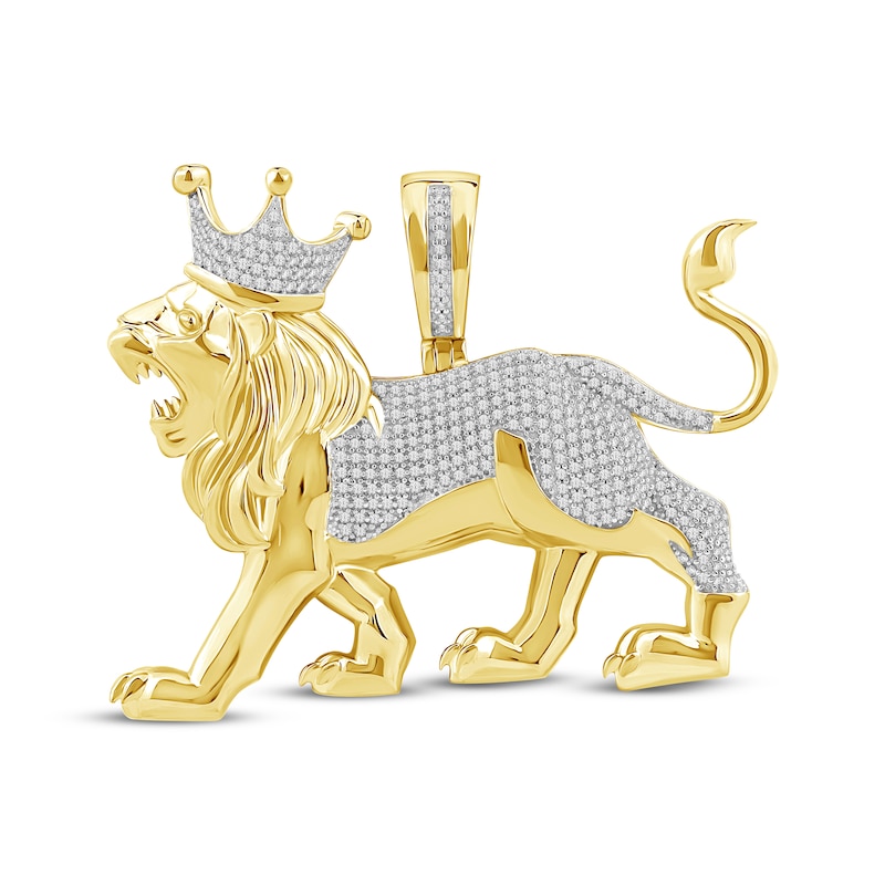 Main Image 1 of Diamond Lion Charm 3/4 ct tw 10K Yellow Gold