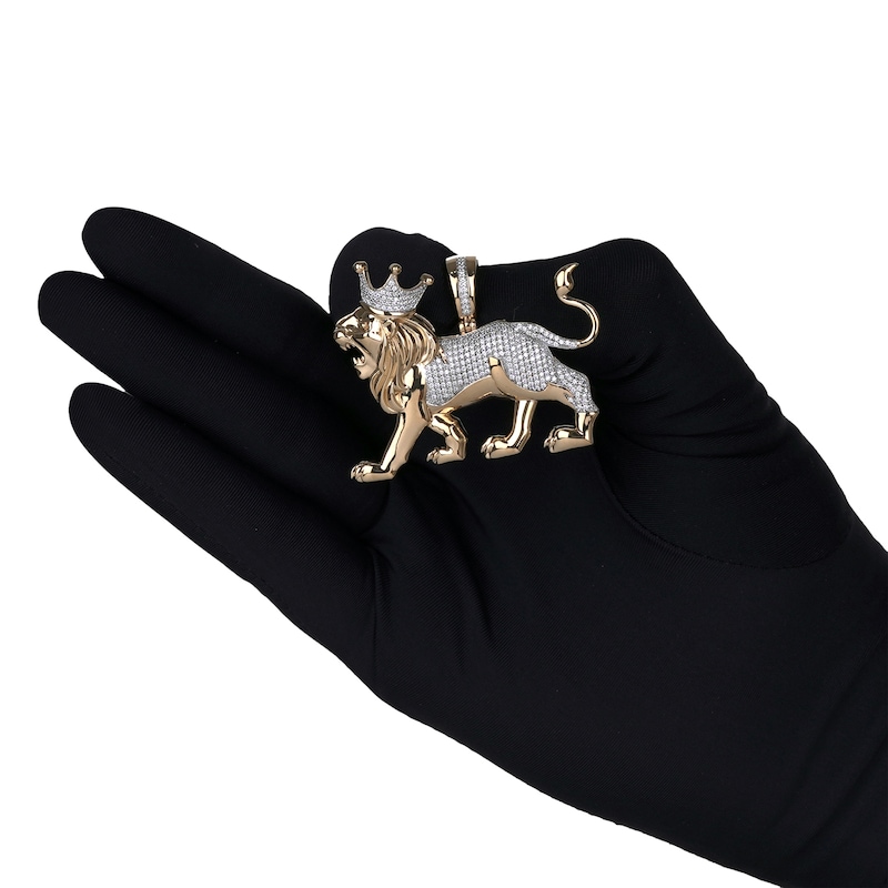 Main Image 4 of Diamond Lion Charm 3/4 ct tw 10K Yellow Gold