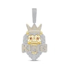 Thumbnail Image 1 of Diamond & Lab-Created Ruby &quot;King&quot; Lion Head Charm 2 ct tw 10K Yellow Gold