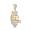 Thumbnail Image 2 of Diamond & Lab-Created Ruby &quot;King&quot; Lion Head Charm 2 ct tw 10K Yellow Gold