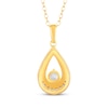 Thumbnail Image 3 of Diamond Teardrop Necklace 1/4 ct tw 10K Yellow Gold 18&quot;