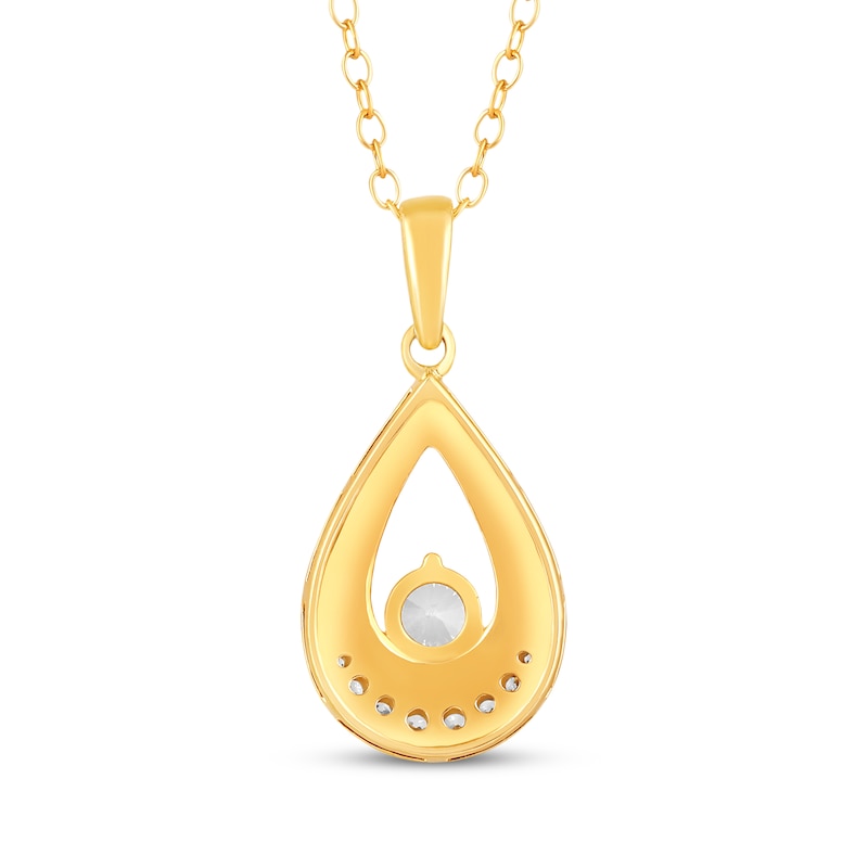 Main Image 3 of Diamond Teardrop Necklace 1/4 ct tw 10K Yellow Gold 18&quot;