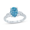 Thumbnail Image 0 of Monique Lhuillier Bliss Oval-Cut Blue & White Lab-Created Diamond Engagement Ring 2 ct tw 18K White Gold