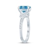 Thumbnail Image 1 of Monique Lhuillier Bliss Oval-Cut Blue & White Lab-Created Diamond Engagement Ring 2 ct tw 18K White Gold