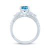 Thumbnail Image 2 of Monique Lhuillier Bliss Oval-Cut Blue & White Lab-Created Diamond Engagement Ring 2 ct tw 18K White Gold