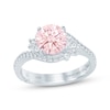 Thumbnail Image 0 of Monique Lhuillier Bliss Round-Cut Peach-Pink & White Lab-Grown Diamond Engagement Ring 1-1/2 ct tw 18K White Gold