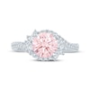 Thumbnail Image 3 of Monique Lhuillier Bliss Round-Cut Peach-Pink & White Lab-Grown Diamond Engagement Ring 1-1/2 ct tw 18K White Gold