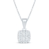 Thumbnail Image 1 of Princess-Cut Diamond Quad Halo Necklace 1/4 ct tw 10K White Gold 18&quot;