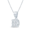 Thumbnail Image 2 of Princess-Cut Diamond Quad Halo Necklace 1/4 ct tw 10K White Gold 18&quot;