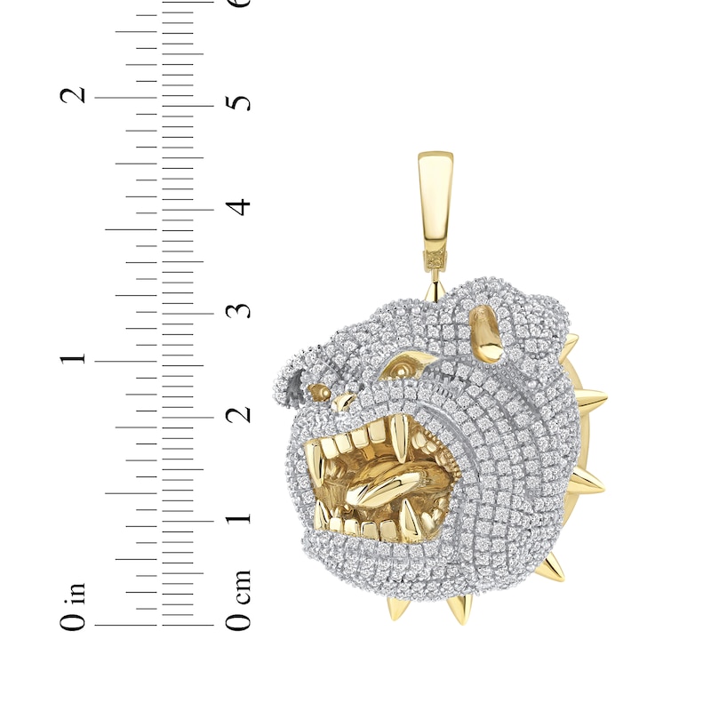 Main Image 5 of Men's Diamond Bulldog Charm 2 ct tw 10K Yellow Gold