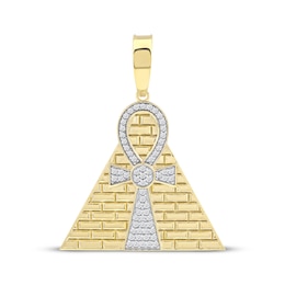 Men's Diamond Ankh Pyramid Charm 1/2 ct tw 10K Yellow Gold