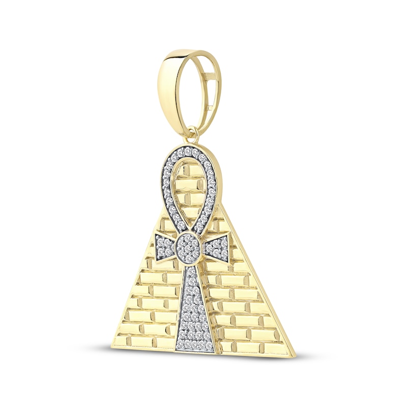 Main Image 2 of Men's Diamond Ankh Pyramid Charm 1/2 ct tw 10K Yellow Gold