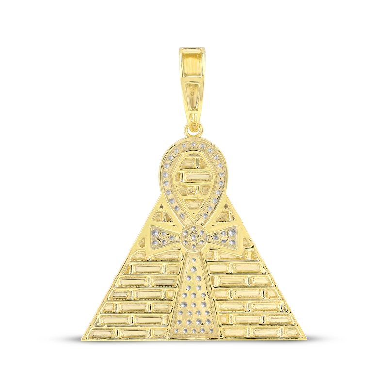 Main Image 3 of Men's Diamond Ankh Pyramid Charm 1/2 ct tw 10K Yellow Gold