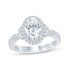 Thumbnail Image 1 of Monique Lhuillier Bliss Oval-Cut Lab-Grown Diamond Halo Engagement Ring 2 ct tw 18K White Gold