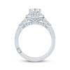 Thumbnail Image 3 of Monique Lhuillier Bliss Oval-Cut Lab-Grown Diamond Halo Engagement Ring 2 ct tw 18K White Gold