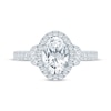 Thumbnail Image 4 of Monique Lhuillier Bliss Oval-Cut Lab-Grown Diamond Halo Engagement Ring 2 ct tw 18K White Gold