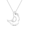 Thumbnail Image 1 of Black & White Diamond Chicken Necklace 1/20 ct tw Sterling Silver 18&quot;