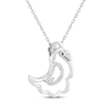 Thumbnail Image 2 of Black & White Diamond Chicken Necklace 1/20 ct tw Sterling Silver 18&quot;