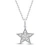 Thumbnail Image 0 of Diamond Star Necklace 1/10 ct tw 10K White Gold 18"