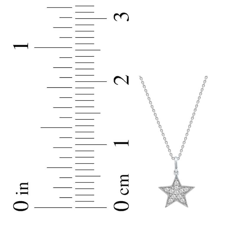 Diamond Star Necklace 1/10 ct tw 10K White Gold 18"