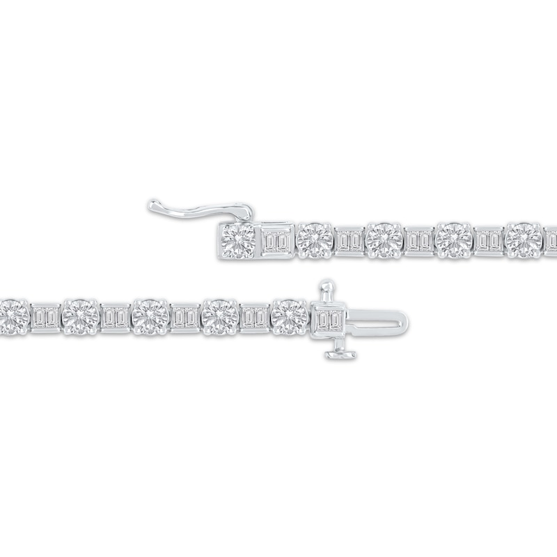 Main Image 2 of Lab-Grown Diamonds by KAY Baguette & Round-Cut Riviera Necklace 20-3/4 ct tw 14K White Gold