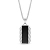 Thumbnail Image 1 of Men's Black Onyx Dog Tag Necklace Sterling Silver 24&quot;