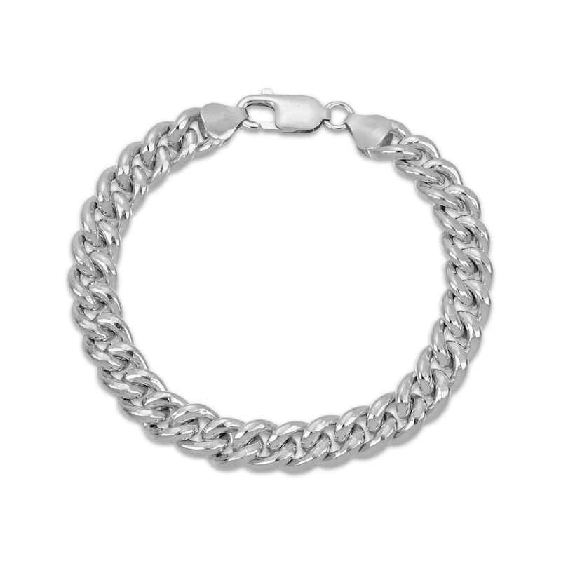 Main Image 1 of Puff Curb Chain Bracelet 8.25mm Solid Sterling Silver 7.5&quot;