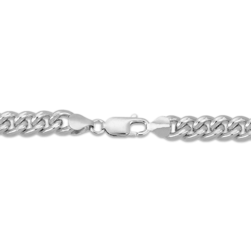 Main Image 3 of Solid Puff Curb Chain Bracelet 8.25mm Sterling Silver 7.5&quot;