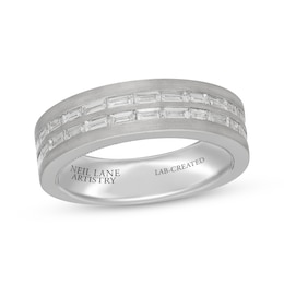 Neil Lane Artistry Men's Baguette-Cut Lab-Grown Diamond Wedding Band 1-3/8 ct tw 14K White Gold