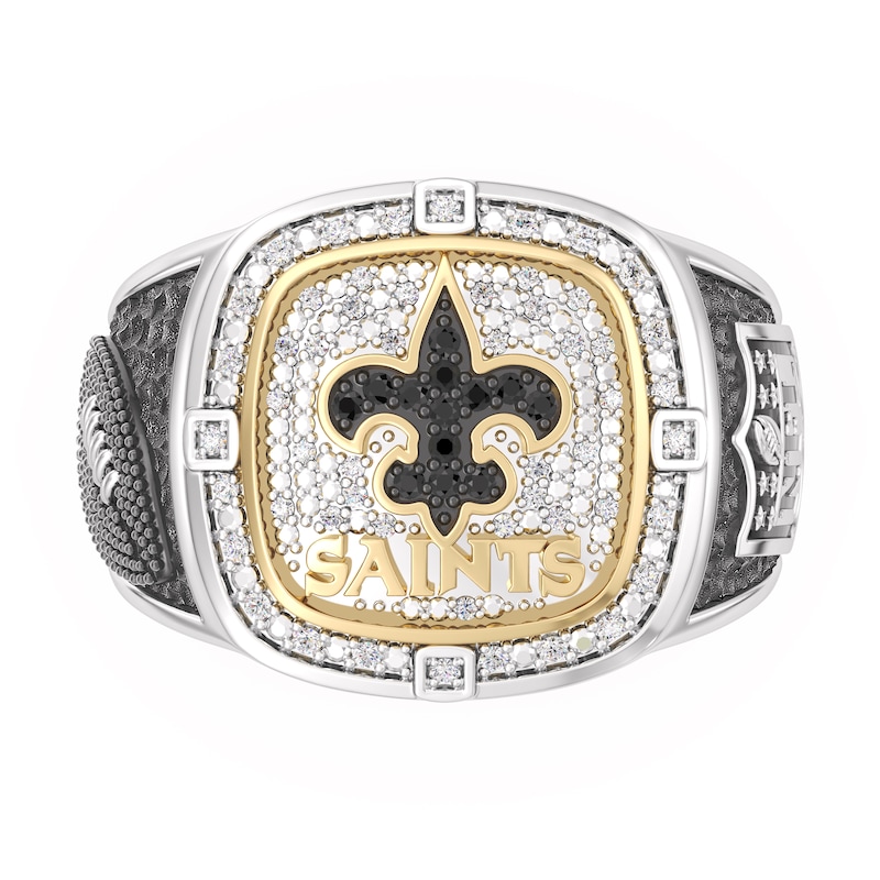 Main Image 1 of True Fans New Orleans Saints Championship Ring Sterling Silver & 10K Yellow Gold Ring