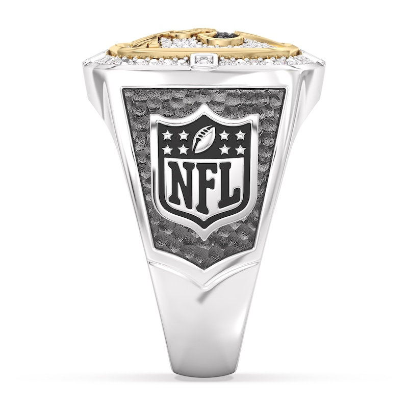 Main Image 3 of True Fans New Orleans Saints Championship Ring Sterling Silver & 10K Yellow Gold Ring