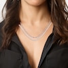 Thumbnail Image 3 of Cultured Pearl Strand & Layered Paperclip Chain Necklace Sterling Silver 18&quot;