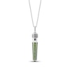 Thumbnail Image 1 of Star Wars Jedi Master Lightsaber Green Tourmaline, Chrome Diopside & Black Diamond Accent Necklace Sterling Silver 18&quot;