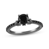 Thumbnail Image 1 of Ink & Ice Round-Cut Black Diamond Engagement Ring 1-1/4 ct tw Black Rhodium-Plated 14K White Gold