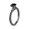 Thumbnail Image 2 of Ink & Ice Round-Cut Black Diamond Engagement Ring 1-1/4 ct tw Black Rhodium-Plated 14K White Gold