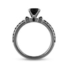 Thumbnail Image 3 of Ink & Ice Round-Cut Black Diamond Engagement Ring 1-1/4 ct tw Black Rhodium-Plated 14K White Gold