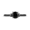 Thumbnail Image 4 of Ink & Ice Round-Cut Black Diamond Engagement Ring 1-1/4 ct tw Black Rhodium-Plated 14K White Gold