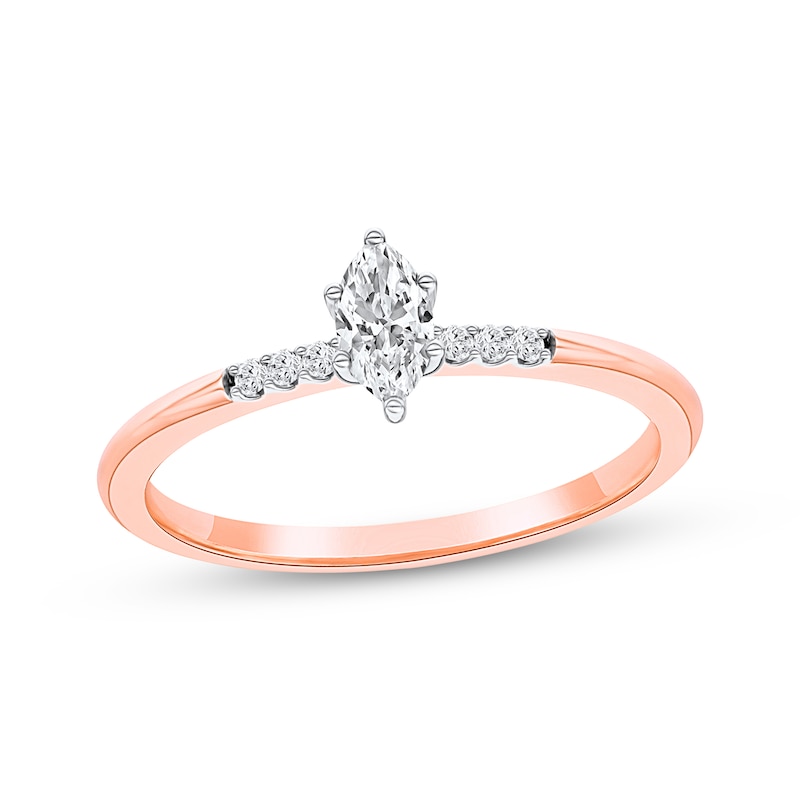 Main Image 1 of KAY Lab-Grown Diamond Marquise-Cut Promise Ring 1/6 ct tw 10K Rose Gold