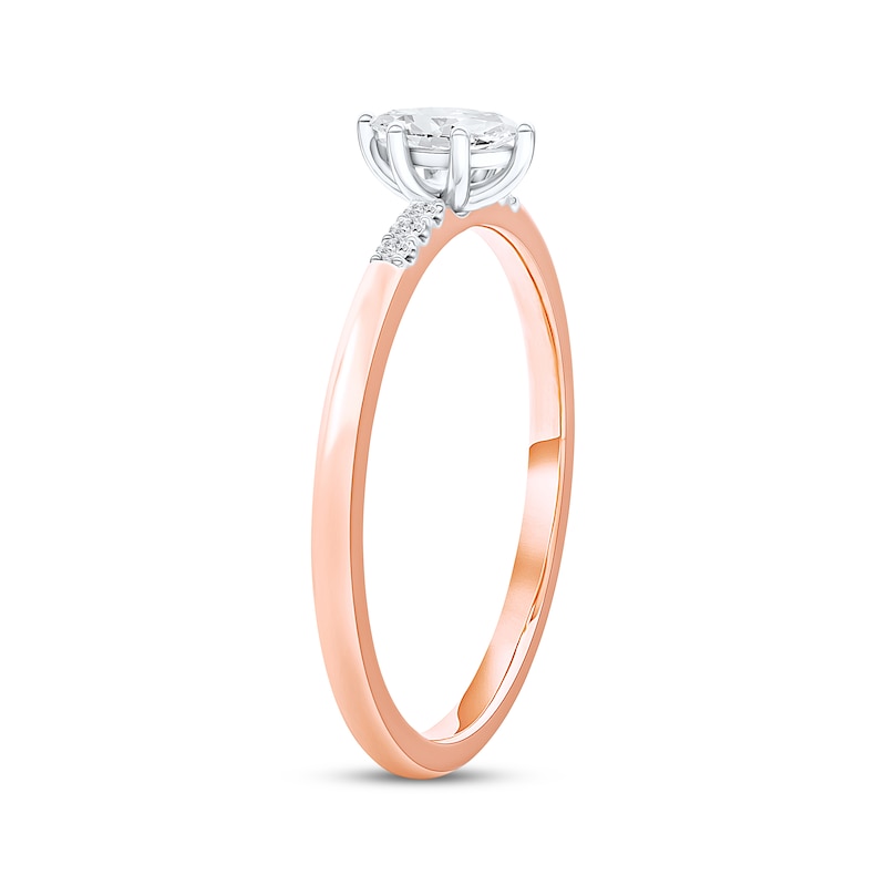 Main Image 2 of KAY Lab-Grown Diamond Marquise-Cut Promise Ring 1/6 ct tw 10K Rose Gold