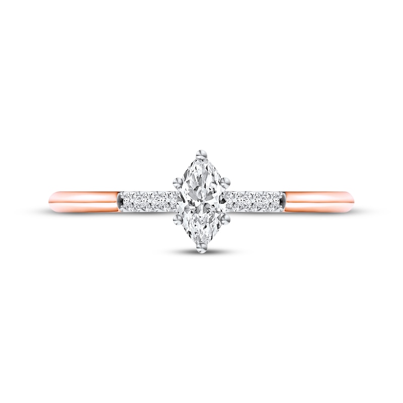 Main Image 4 of KAY Lab-Grown Diamond Marquise-Cut Promise Ring 1/6 ct tw 10K Rose Gold