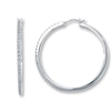 Thumbnail Image 0 of Diamond Hoop Earrings 1/4 ct tw Round-cut Sterling Silver