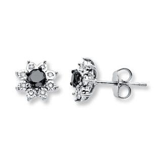 Black Diamond Earrings 1/2 ct tw Diamonds Sterling Silver | Kay